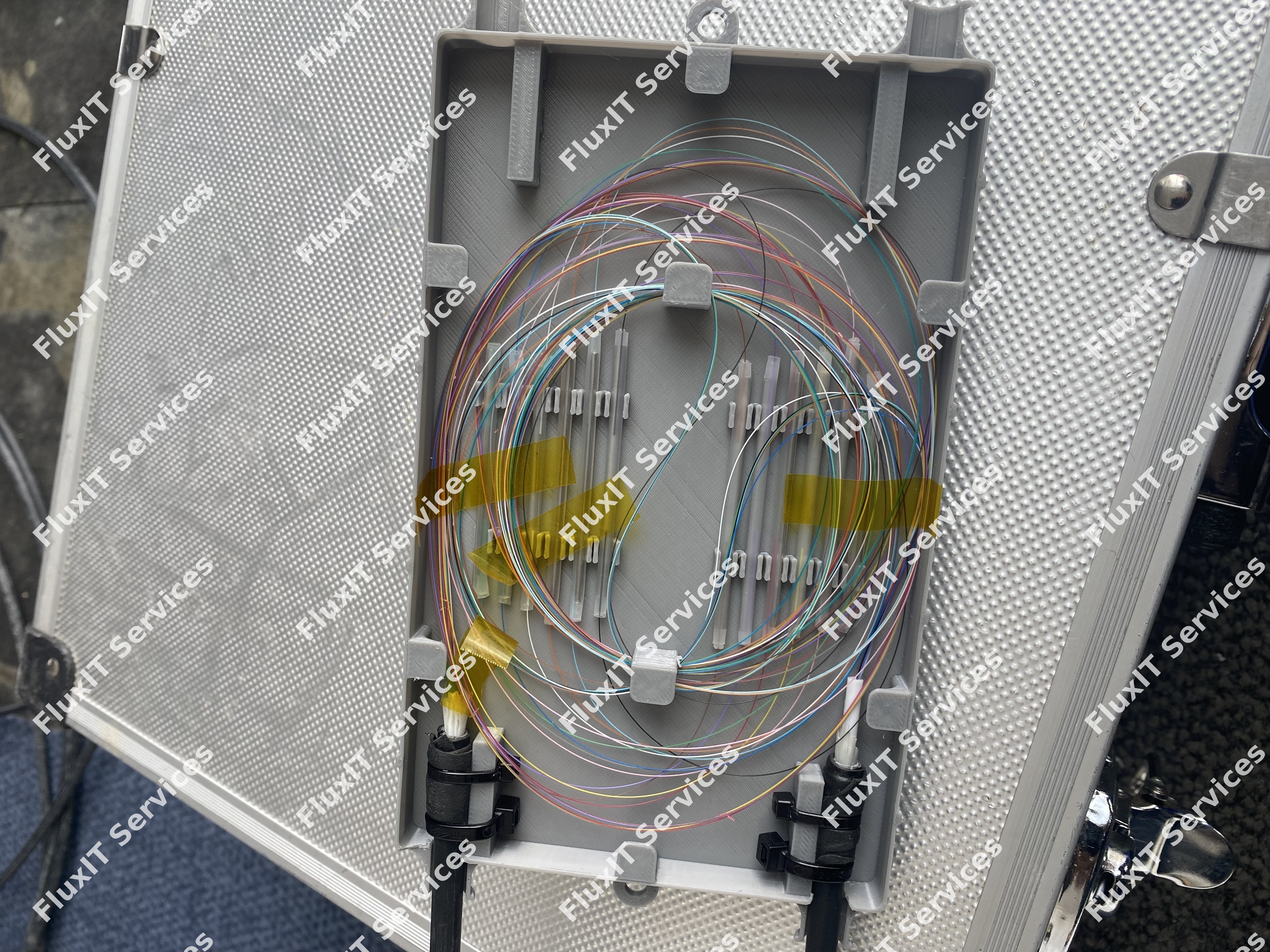 12 Core Fiber Optic Butt Splicing in FluxIT Enclosure