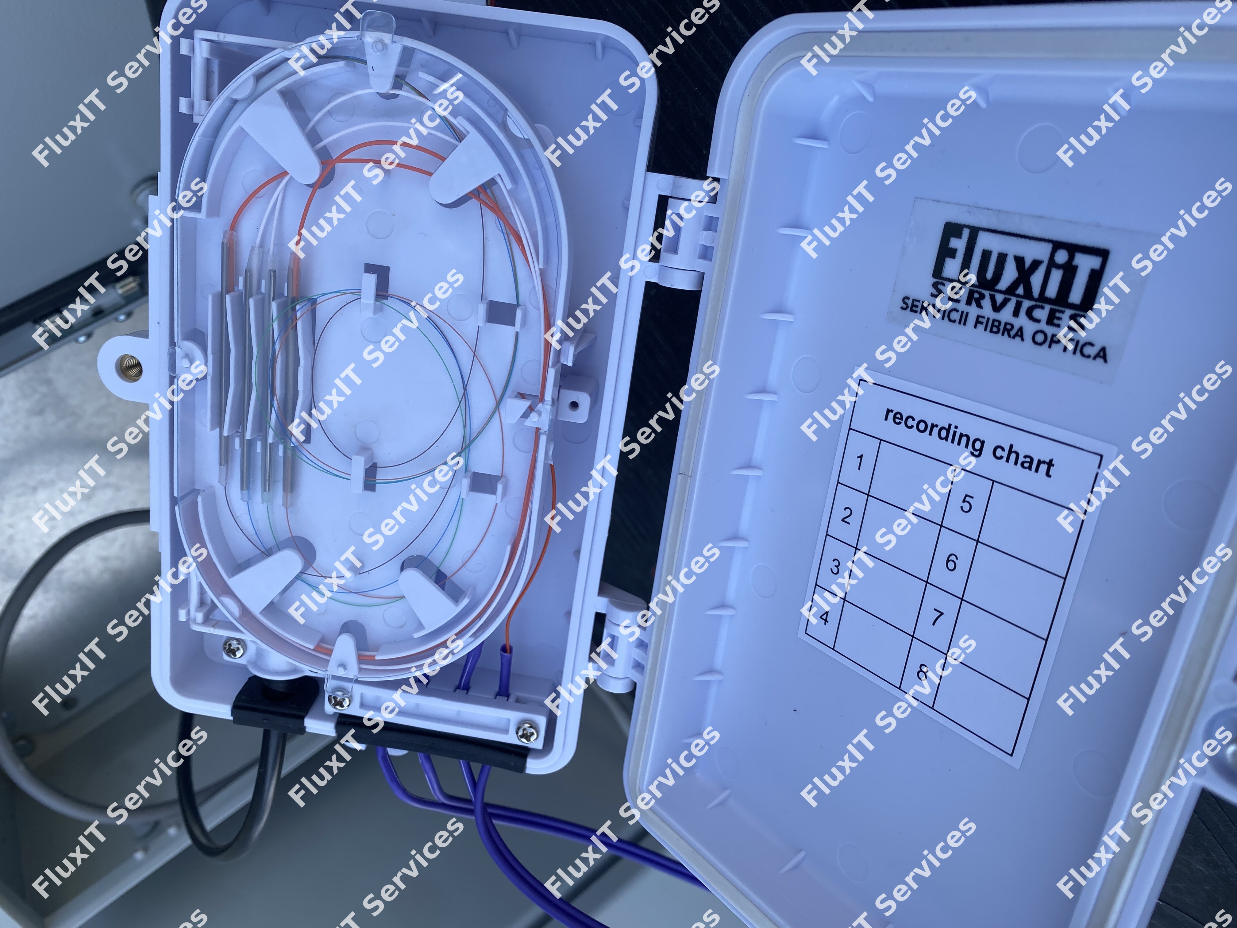 4 Core Multimode Fiber Splicing in Outdoor Waterproof Enclosure